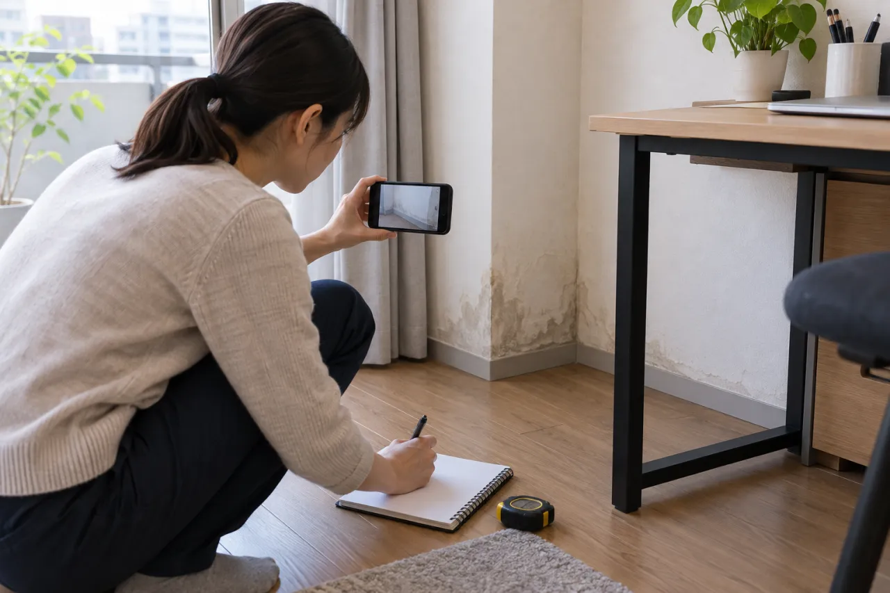 管理会社への相談文を準備する入居者