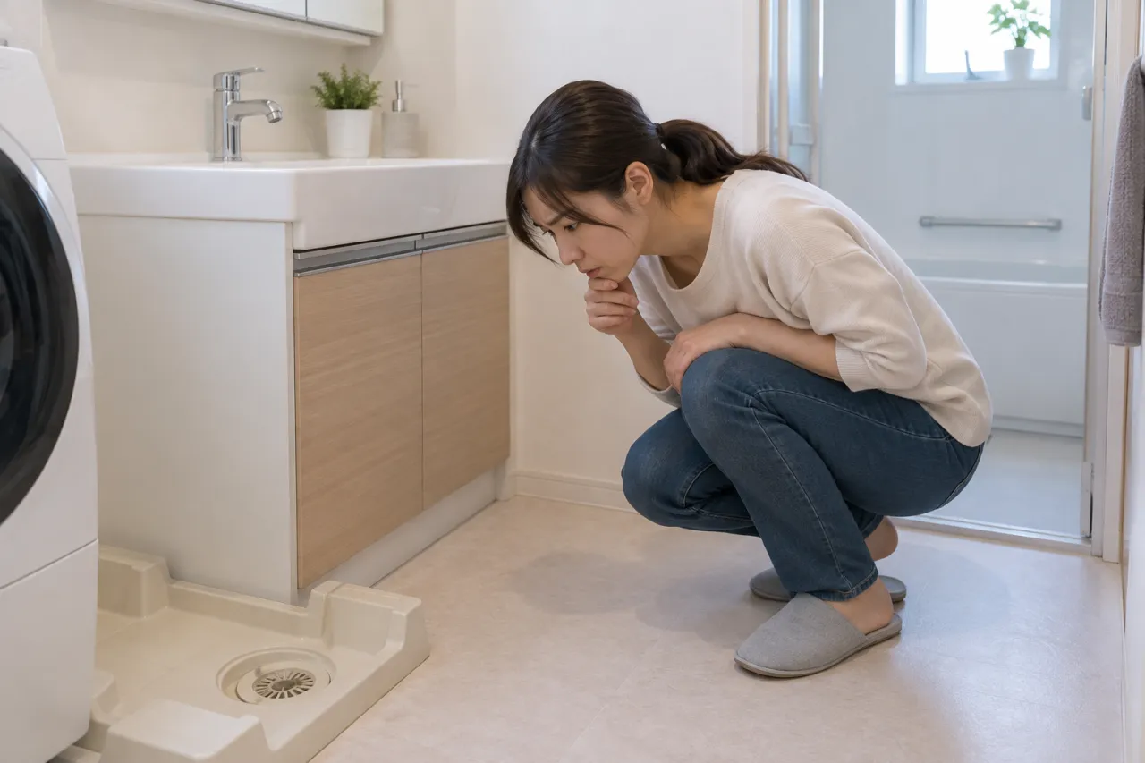 しばらく使っていなかった洗面所の排水口